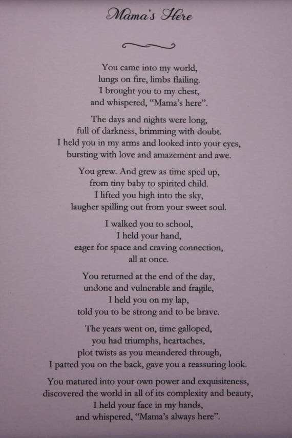 Wedding Gift from Mom to Daughter or Son Motherhood Poem ... Wedding Gift from Mom to Daughter or Son Motherhood Poem ...