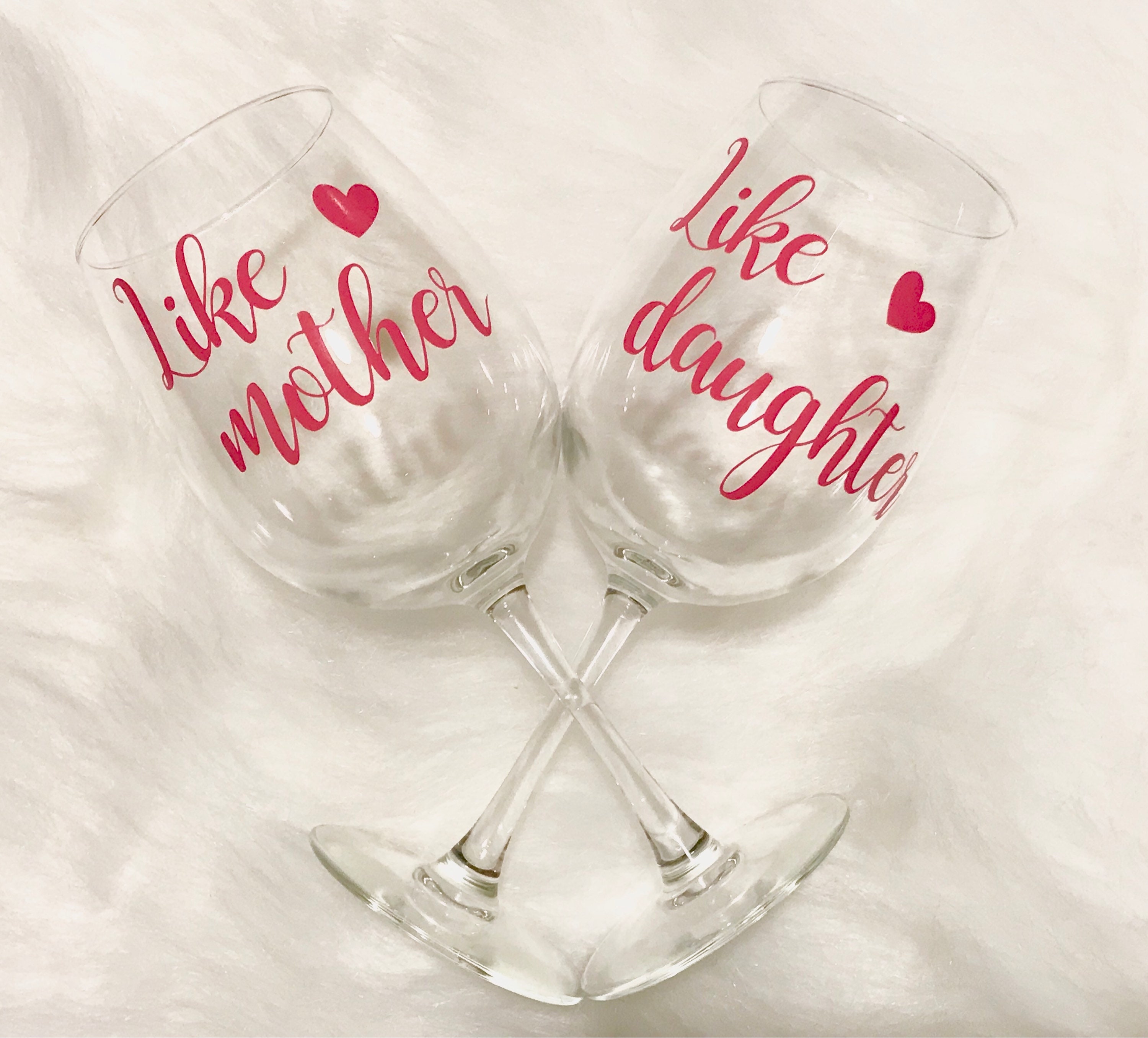 Like Mother Like Daughter Wine Glasses Mothers Day Wine