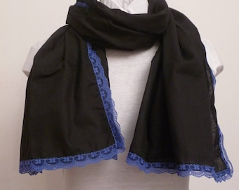 Scarf / scarf / voile cotton and lace