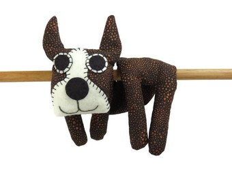 Flat Dog, Hot Cold Rice Bag, Microwave Neck Wrap, Rice Heating Pad, Hot Cold Therapy Pack, Brown Orange Spotted Boston Terrier Dog