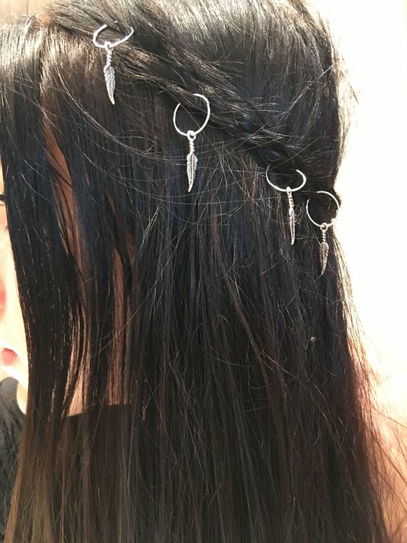 Beaded hair rings braid accessories hair hoop rings for