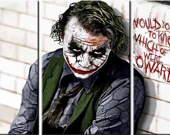 Famous Joker 3 Panel,Digital Print, Pop Art, Canvas, Wall Art