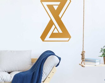 Optical Illusion Hourglass Removable Wall Sticker & Decal