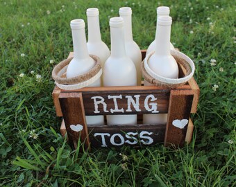 Rustic Ring Toss Game,burlap,lace,reclaimed barn wood,rustic wedding,wedding reception,wedding kids game,childrens game,childrens activity