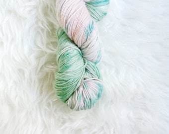 strawberry mint - MCN sock yarn - merino cashmere nylon