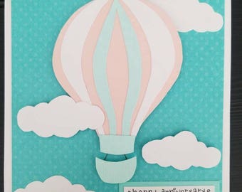 Hot air balloon card. Happy anniversary