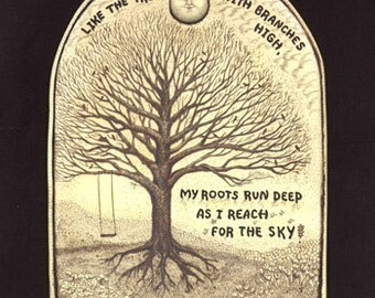tree inspirational verse roots swing Moosup wall plaque