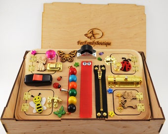 Travel busy board Personalized toys Toy for toddler Montessori for girls Toy for autism Gift 1st Baby gifts Baby toys Toy for boy Autism