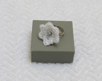This beautiful ring with a crochet flower