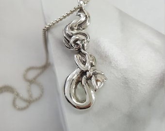 Mermaid Necklace in Sterling Silver, Silver Mermaid Necklace, Mermaid Pendant Silver, sterling silver mermaid, mermaid jewelry