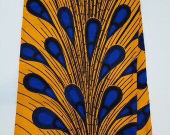 Yellow & Blue Rainburst African Fabric; Ankara Fabric; African Clothing; African Print; African Headwrap; Ankara Fabric in yards; Ankara
