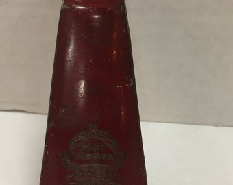 Vintage red metal shoe horn with advertising -Friedman Shelby Foot Fashion - All Leather Shoes