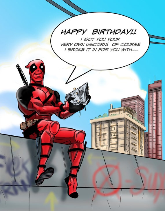 Deadpool Birthday Deadpool Birthday Card Self Print Digital Download Deadpool Birthday Deadpool Birthday Card Self Print Digital Download