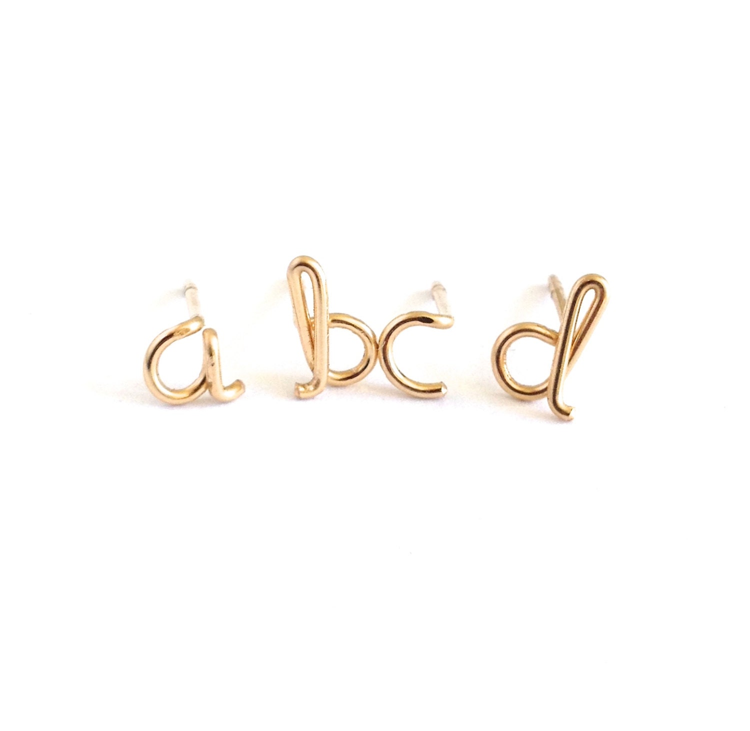 Gold letter earrings studs Clearance