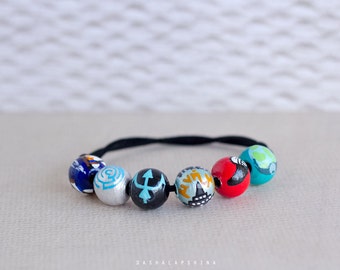 Percy Jackson Bracelet, camp half blood, lightning theif, hand painted beaded bracelet, Percy Jackson Book, Blood of Olympus edition