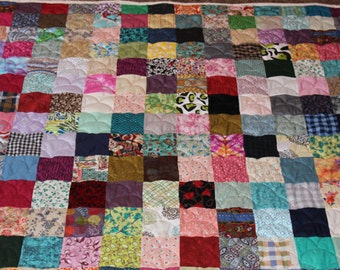 King Size Scrappy Patchwork Quilt - Custom Made to Order / Custom King Quilts