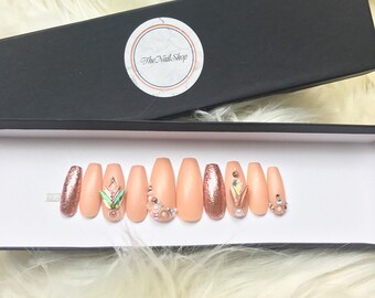 Peachy Rose Press On Nails