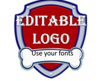 EDITABLE Paw patrol Shields PNG file clear background transparent digital file instant download