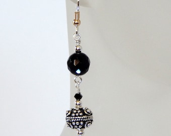 Black Onyx Silver Earrings Onyx Earrings Dangle Earrings Black Onyx Sterling Silver Gemstone Earrings Black Onyx Jewelry Gift For Her