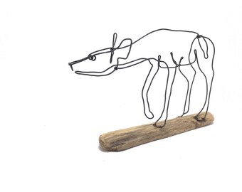 Doe Wire Sculpture, Deer Wire Sculpture, Doe Wildlife Wire Sculpture, Minimal Wire Sculpture, Deer Art, 565378588