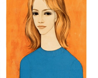 Portrait of Jayne- Margaret Keane Lithograph Print 1963