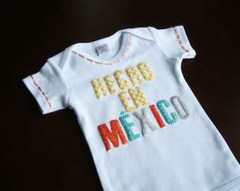 Cute Baby Gift, Hecho En México, Made in Mexico, Funny Baby Clothes, Cute Baby Shirt, Custom Baby Outfit, Mexican baby clothes, Onepiece