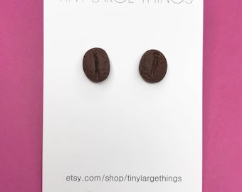 Polymer clay coffee bean earrings