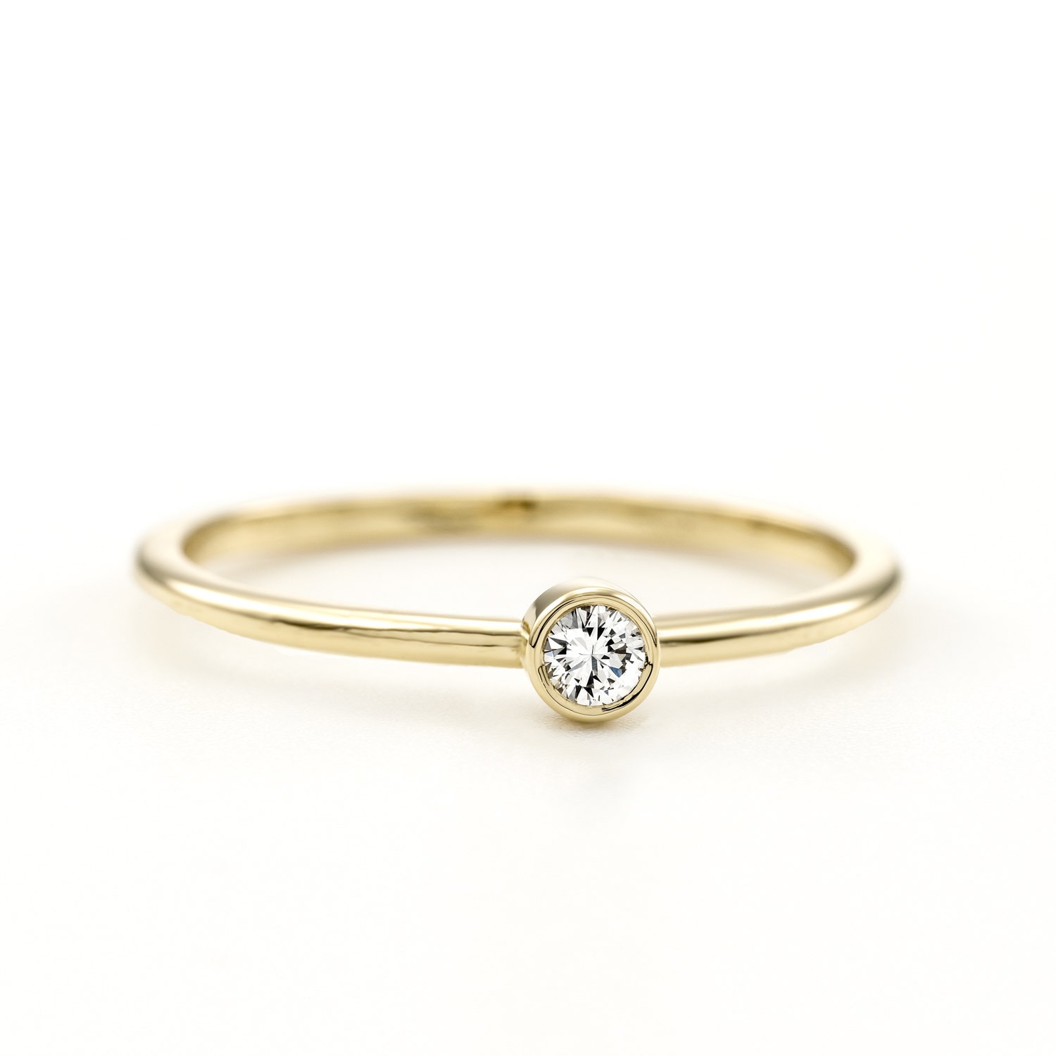 Thin Round Diamond Ring ~ Dainty Round Diamond Ring ~ Minimalist ...