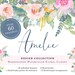 Amelie Hand Painted Flower Watercolor Clipart Personal Commercial Use peony rose lemon kumquat floral wreath Paris garden pink yellow soft