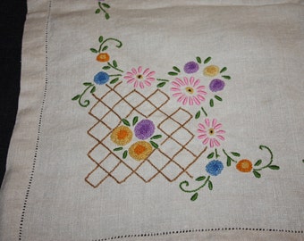 Embroidered Linen Tablecloth