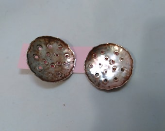Vintage Sterling Silver Moon Crater Hook Earrings
