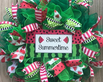 Watermelon wreath, spring wreath, summer wreath, deco mesh wreath, watermelon ribbon, spring deco mesh wreath,Mother’s Day wreath
