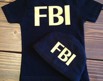 FBI shirt, personalized FBI shirt, Police Shirt, toddler boy fbi shirt, toddler girl fbi shirt, infant fbi shirt, youth fbi shirt