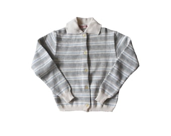 VINTAGE 60/70's / kids / striped waistcoat / cardigan / wool blend / new old stock / size 8/10 Years