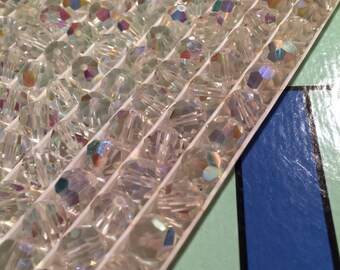 Vintage 8mm Austrian Crystal Beads - AB Crystal Rounds - 144 Beads