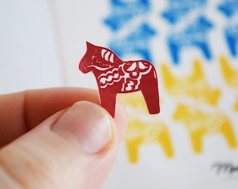 Dala Horse Stickers | Scandinavian Mail Stickers | Scrapbooking | Crafts | Card Extras | Fun Swedish Horses