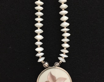 Mother of Pearl and Sterling Silver Necklace