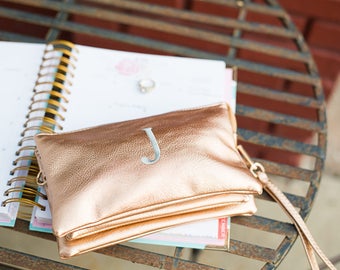 Bridal Pack Monogrammed Crossbody Clutch | Vegan Leather Clutch | Ladies Crossbody | Monogram Clutch | Monogram Wristlet Wallet | Monroe