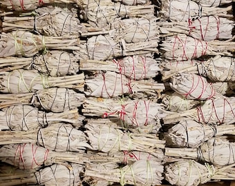 White Sage Smudge Bulk Bundles - each 4 inch - for Smudging, Cleansing, Blessing, Negativity Clearing, Meditation - Free Shipping!!