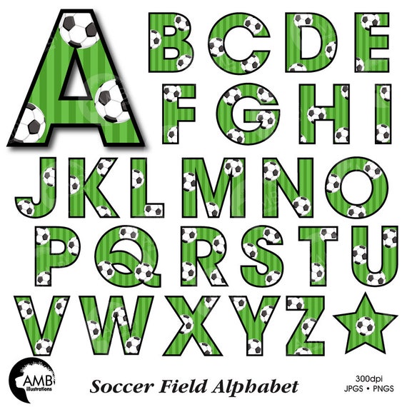 Soccer Letter clipart Soccer Field Alphabet clipart Football