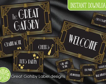 140 Great Gatsby 1920s inspired Sweet | Candy | Food Labels