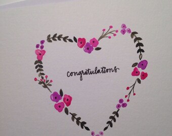 Hand Painted | Congratulations | Greeting Card