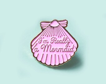 Enamel pin, Pink mermaid pin, Gifts for her, mermaid gift, teen girl gift, enamel pins, lapel pin, mermaid jewelry, statement jewelry
