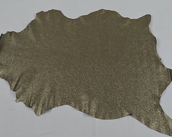 Gold lambskin leather with metallic finish