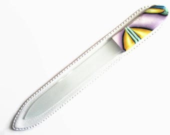 Glass Nail file, Czech Crystal Nailfile, Medium Nail File, Multicolored // gifts for her // bridesmaid gifts