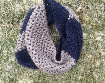 Colorblock Crochet Fishnet Infinity Scarf