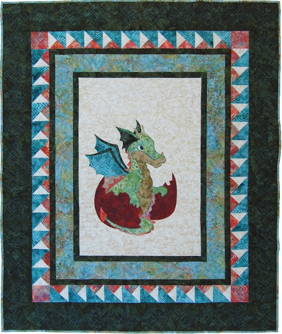 Download Baby Quilt Pattern PDF // Dragon Quilt // Baby Shower Gift