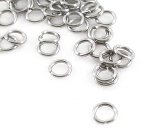50pcs, 4mm Stainless Steel Jumprings, 22ga, Stainless Steel Jump Rings, Hypoallergenic Stainless Jump Rings Open Round Jump Rings Connectors