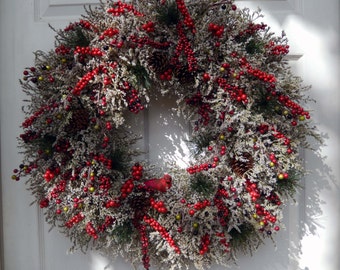 Christmas Wreath , Christmas Wreath For The Door , Holiday Wreath , XL Christmas wreath , Winter Wreath , Holiday Door Wreath , Natural