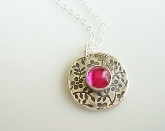 Ruby Necklace / July Birthstone Jewelry / Ruby Bridesmaids Gift /